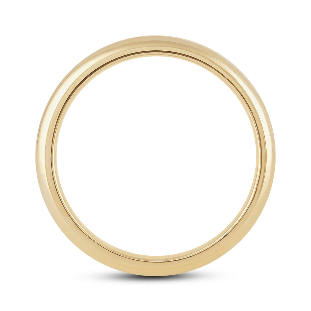 Men's High Dome Comfort Fit Band with 14KT Yellow Gold / 4 Cut Diamond in 14KT Yellow Gold / 4 view 2
