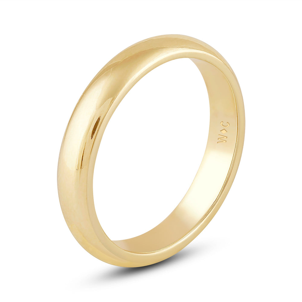 Men's High Dome Comfort Fit Band with 14KT Yellow Gold / 4 Cut Diamond in 14KT Yellow Gold / 4 view 4
