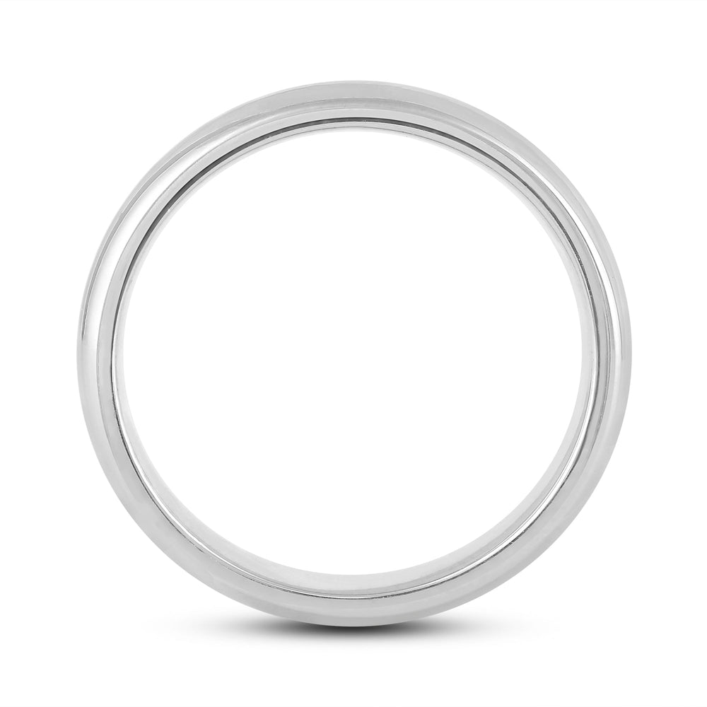 Men's High Dome Comfort Fit Band with 14KT White Gold / 5 Cut Diamond in 14KT White Gold / 5 view 2
