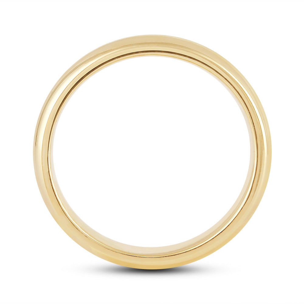 Men's High Dome Comfort Fit Band with 14KT Yellow Gold / 5 Cut Diamond in 14KT Yellow Gold / 5 view 2
