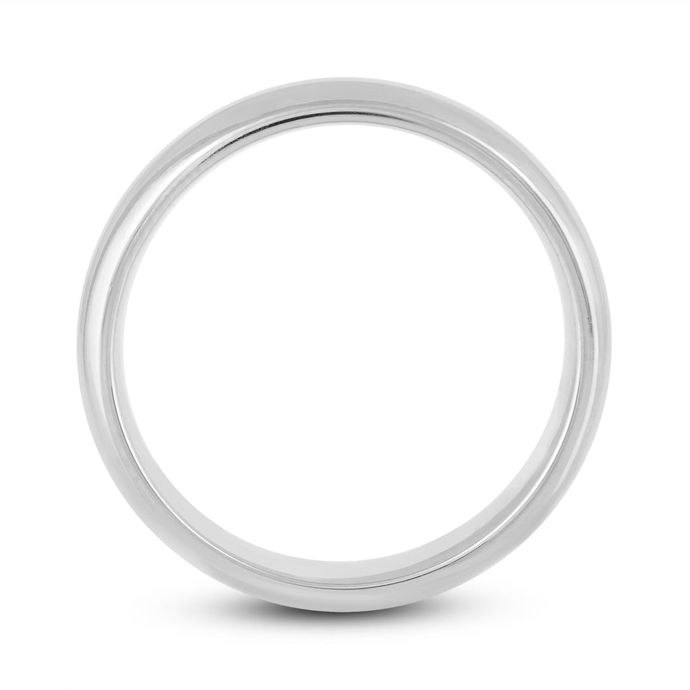 Men's High Dome Comfort Fit Band with 14KT White Gold / 6 Cut Diamond in 14KT White Gold / 6 view 2
