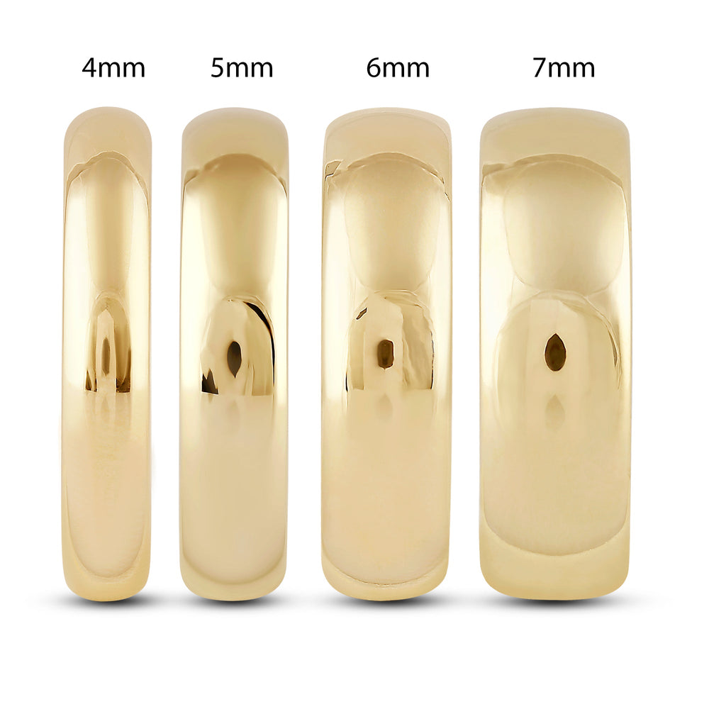 Men's High Dome Comfort Fit Band with 14KT Yellow Gold / 6 Cut Diamond in 14KT Yellow Gold / 6 view 3
