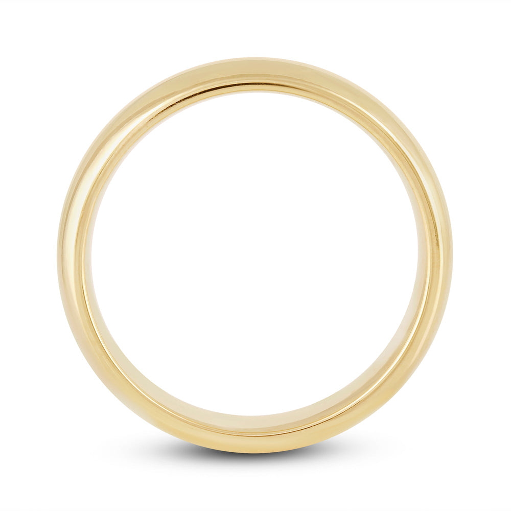 Men's High Dome Comfort Fit Band with 14KT Yellow Gold / 6 Cut Diamond in 14KT Yellow Gold / 6 view 2
