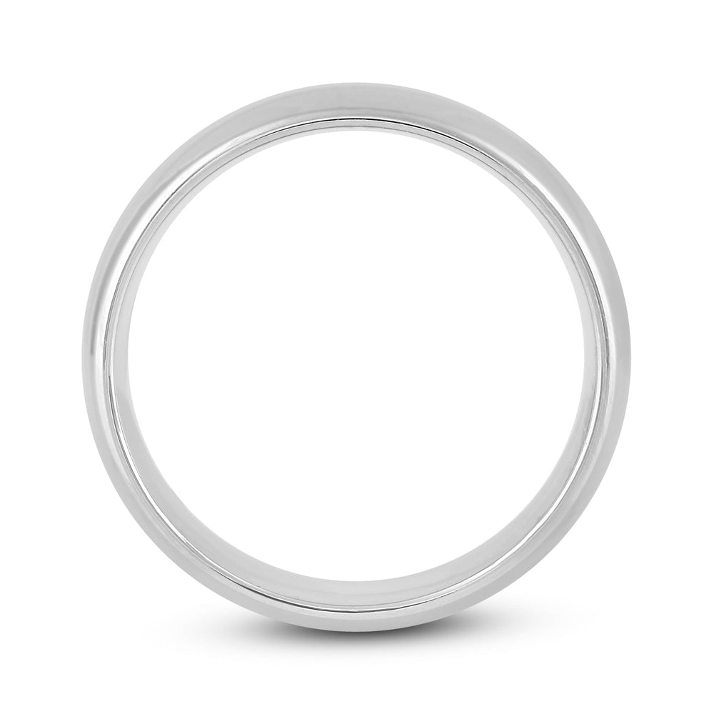 Men's High Dome Comfort Fit Band with 14KT White Gold / 7 Cut Diamond in 14KT White Gold / 7 view 2
