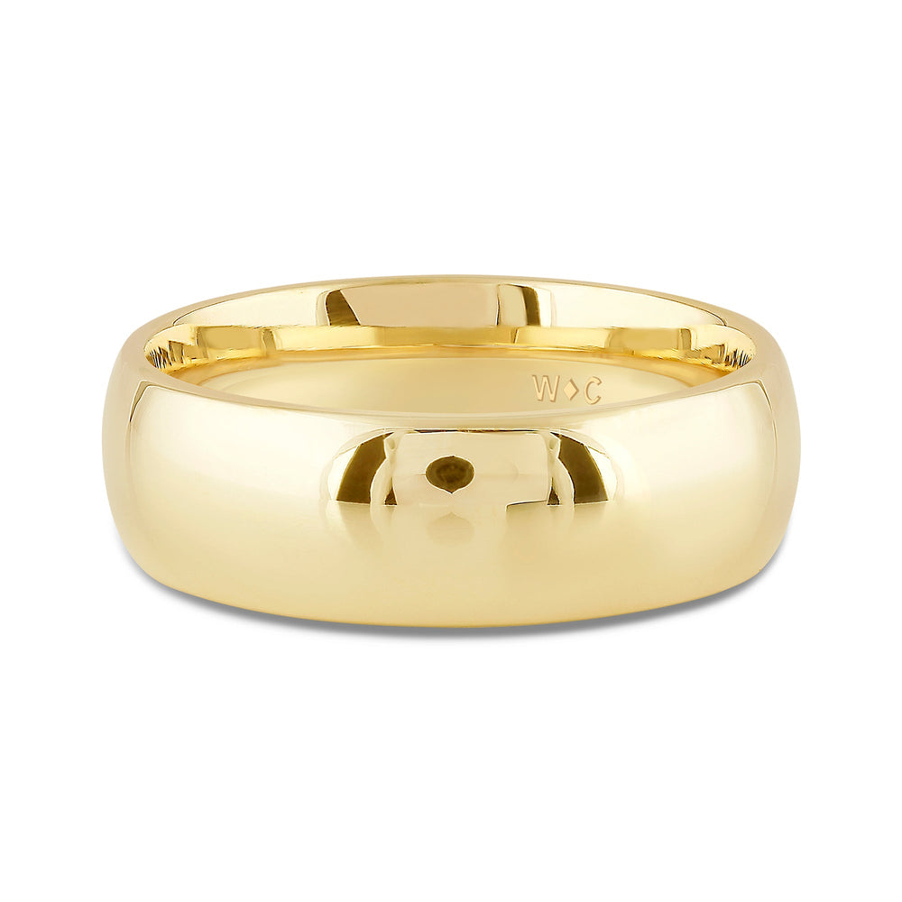 Men's High Dome Comfort Fit Band with 14KT Yellow Gold / 7 Cut Diamond in 14KT Yellow Gold / 7 view 1
