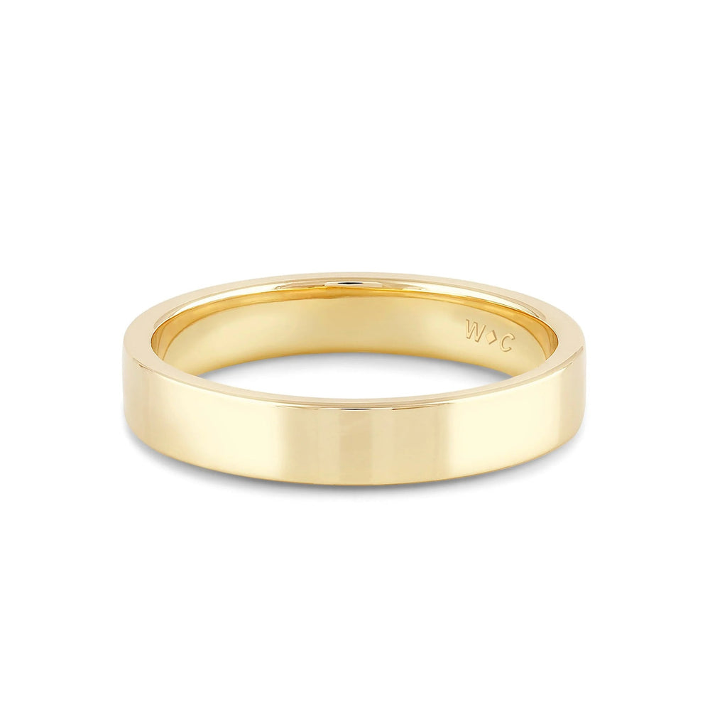 Men's Flat Comfort Fit Band with 14KT Yellow Gold / 4 Cut Diamond in 14KT Yellow Gold / 4 view 1
