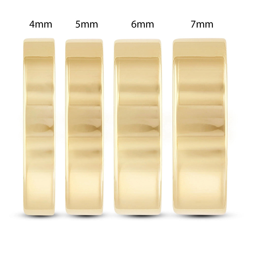 Men's Flat Comfort Fit Band with 14KT Yellow Gold / 4 Cut Diamond in 14KT Yellow Gold / 4 view 3
