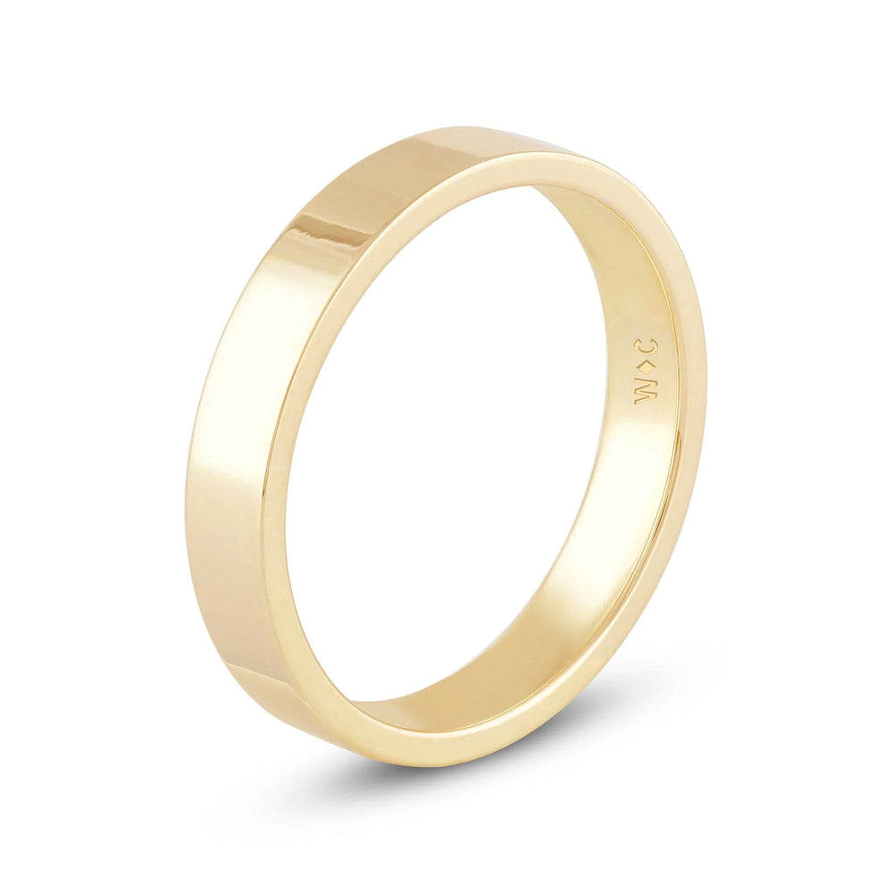 Men's Flat Comfort Fit Band with 14KT Yellow Gold / 4 Cut Diamond in 14KT Yellow Gold / 4 view 4
