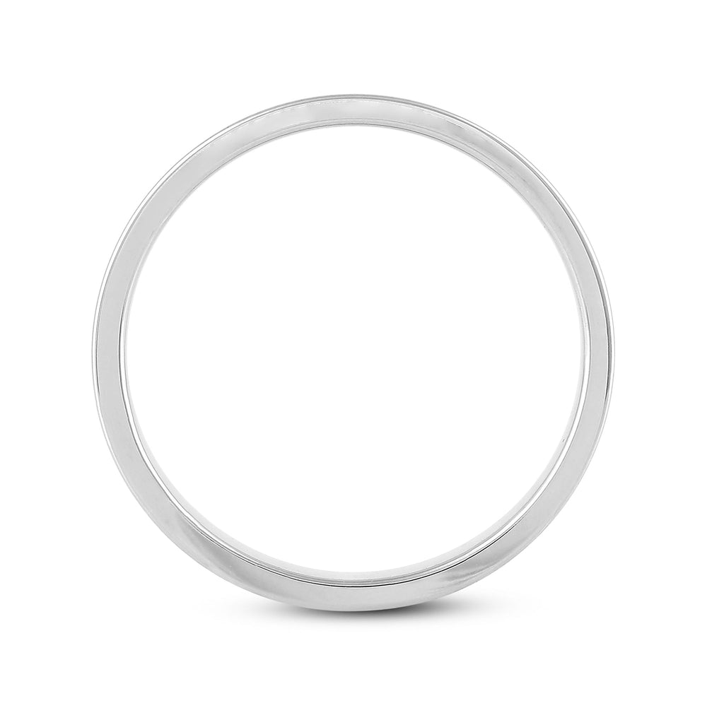 Men's Flat Comfort Fit Band with 14KT White Gold / 5 Cut Diamond in 14KT White Gold / 5 view 2
