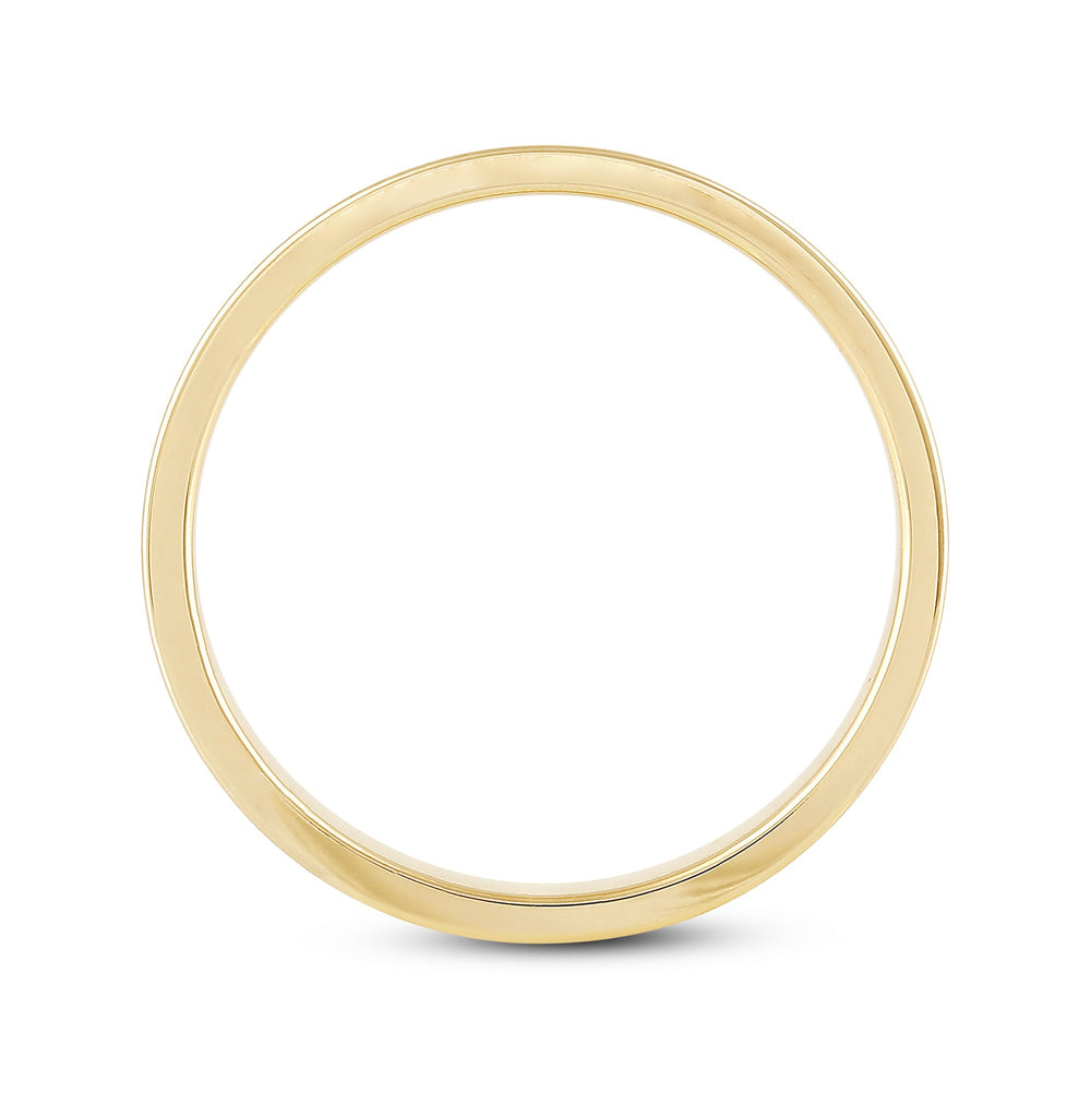 Men's Flat Comfort Fit Band with 14KT Yellow Gold / 5 Cut Diamond in 14KT Yellow Gold / 5 view 2
