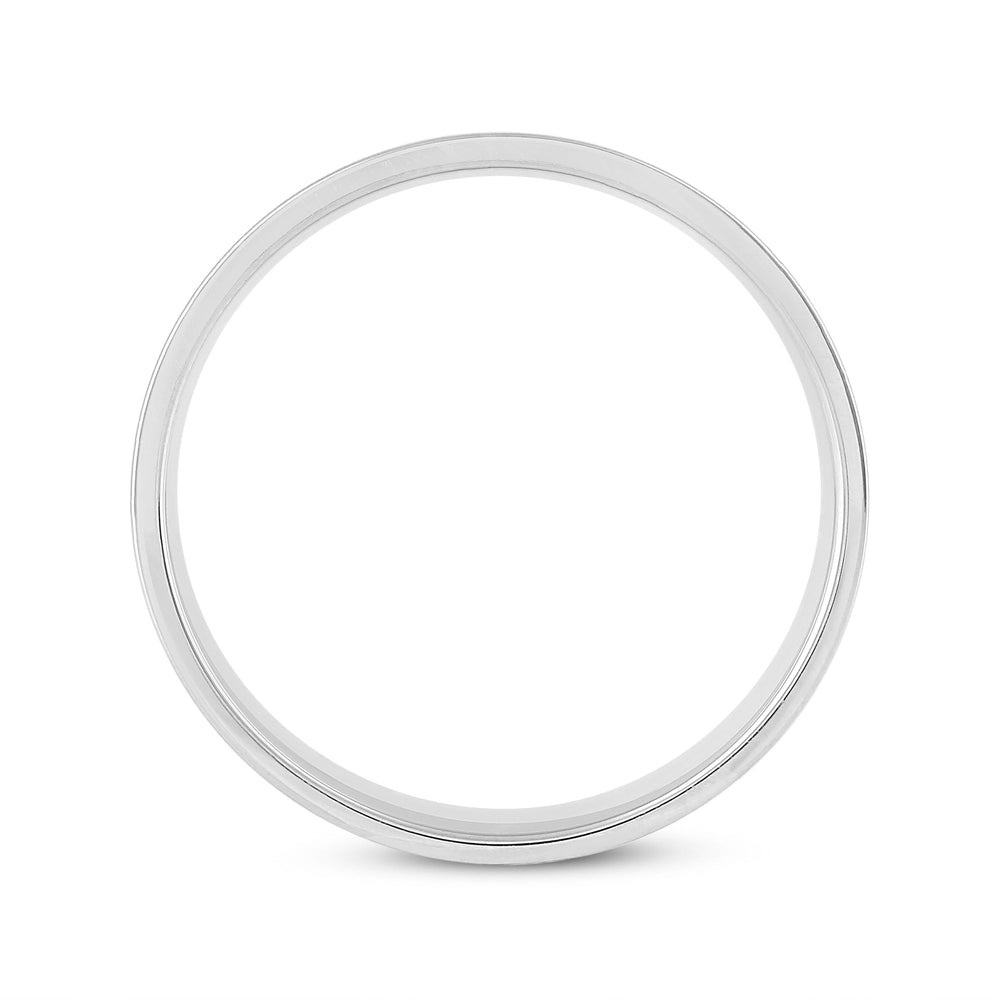 Men's Flat Comfort Fit Band with 14KT White Gold / 6 Cut Diamond in 14KT White Gold / 6 view 2
