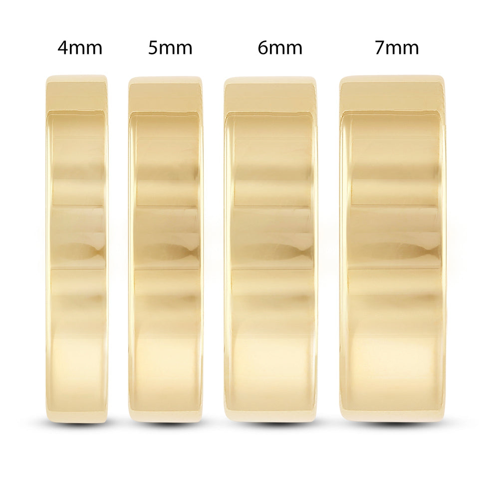 Men's Flat Comfort Fit Band with 14KT Yellow Gold / 6 Cut Diamond in 14KT Yellow Gold / 6 view 3
