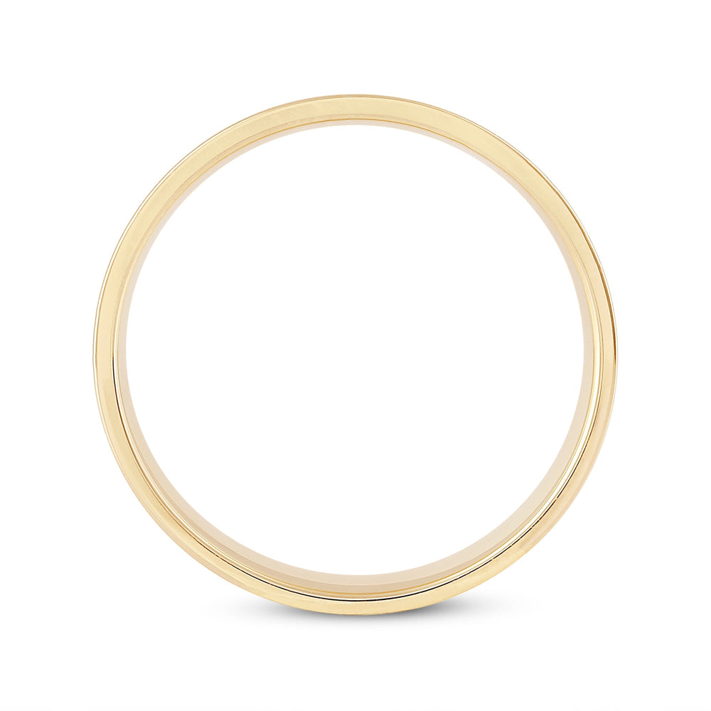 Men's Flat Comfort Fit Band with 14KT Yellow Gold / 6 Cut Diamond in 14KT Yellow Gold / 6 view 2
