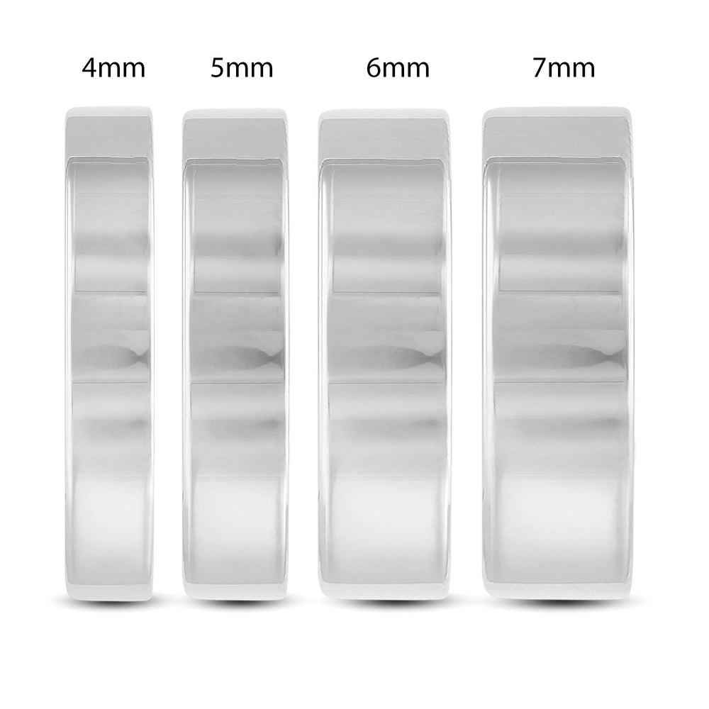 Men's Flat Comfort Fit Band with 14KT White Gold / 7 Cut Diamond in 14KT White Gold / 7 view 3
