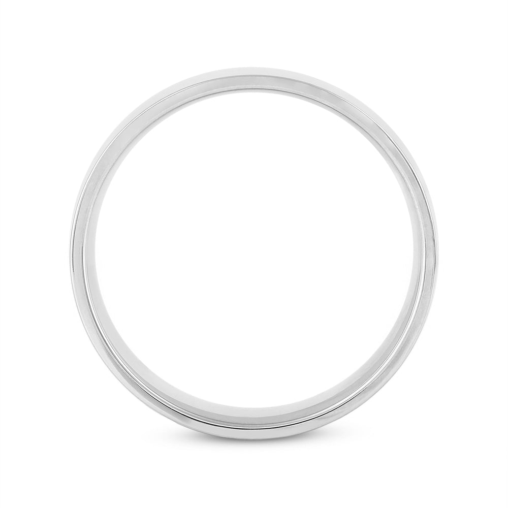 Men's Flat Comfort Fit Band with 14KT White Gold / 7 Cut Diamond in 14KT White Gold / 7 view 2
