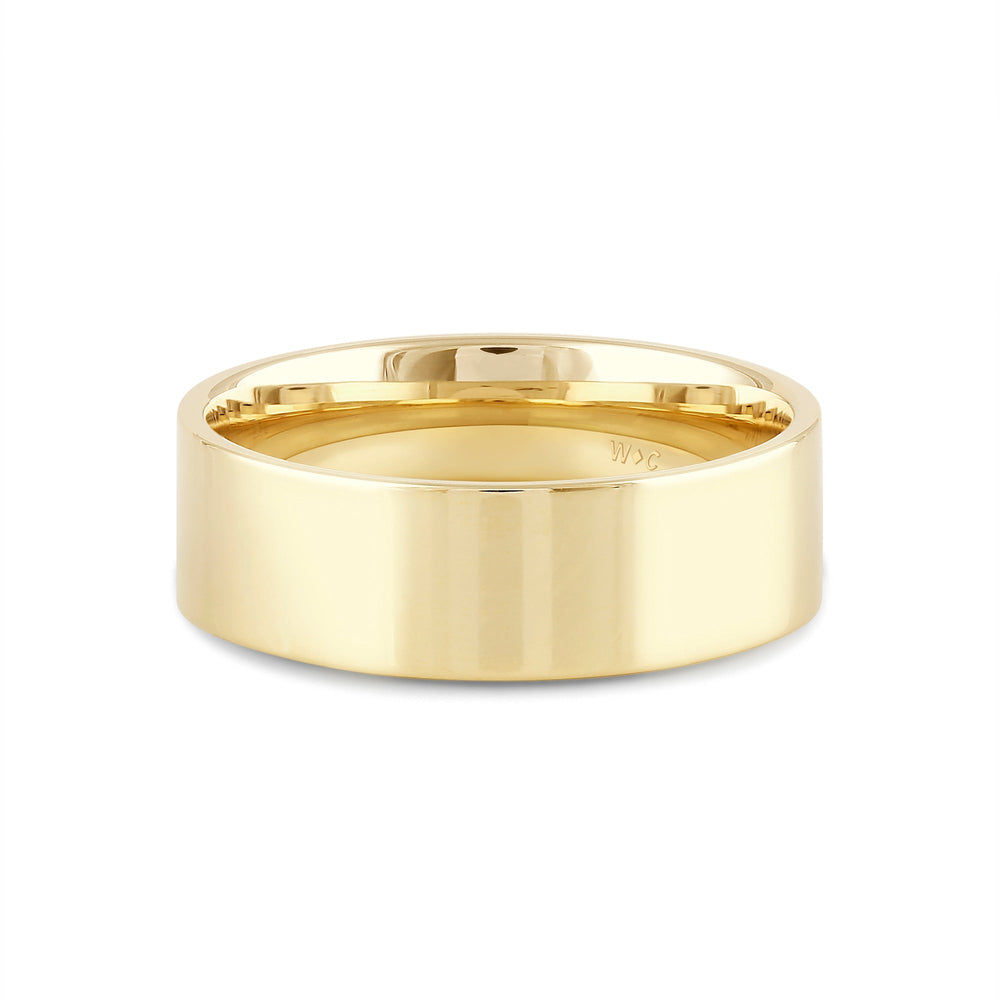 Men's Flat Comfort Fit Band with 14KT Yellow Gold / 7 Cut Diamond in 14KT Yellow Gold / 7 view 1
