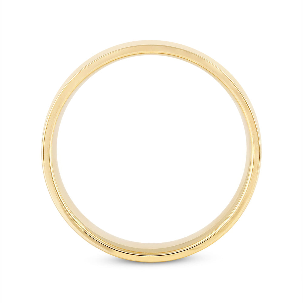 Men's Flat Comfort Fit Band with 14KT Yellow Gold / 7 Cut Diamond in 14KT Yellow Gold / 7 view 2
