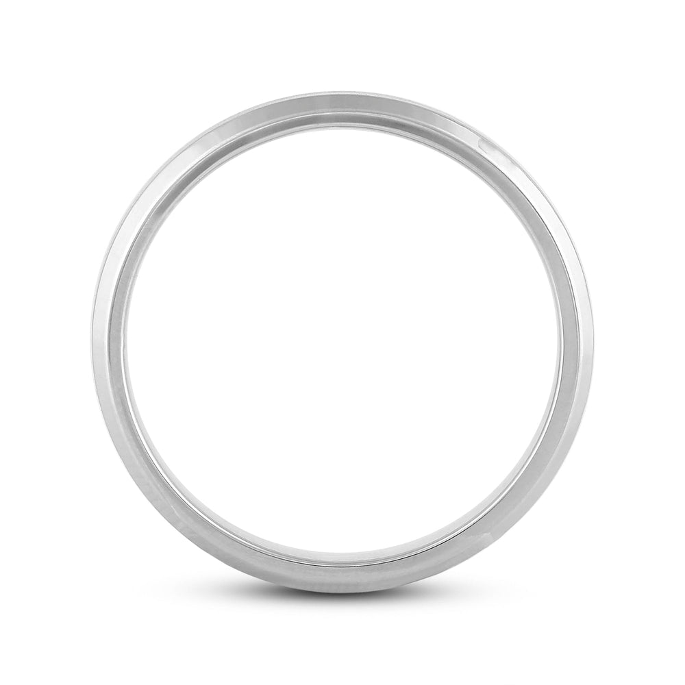 Men's Bevel Edge Comfort Fit Band with 14KT White Gold / 4 Cut Diamond in 14KT White Gold / 4 view 2
