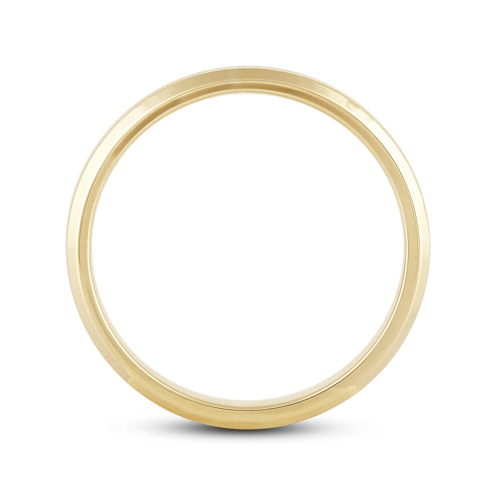 Men's Bevel Edge Comfort Fit Band with 14KT Yellow Gold / 4 Cut Diamond in 14KT Yellow Gold / 4 view 2
