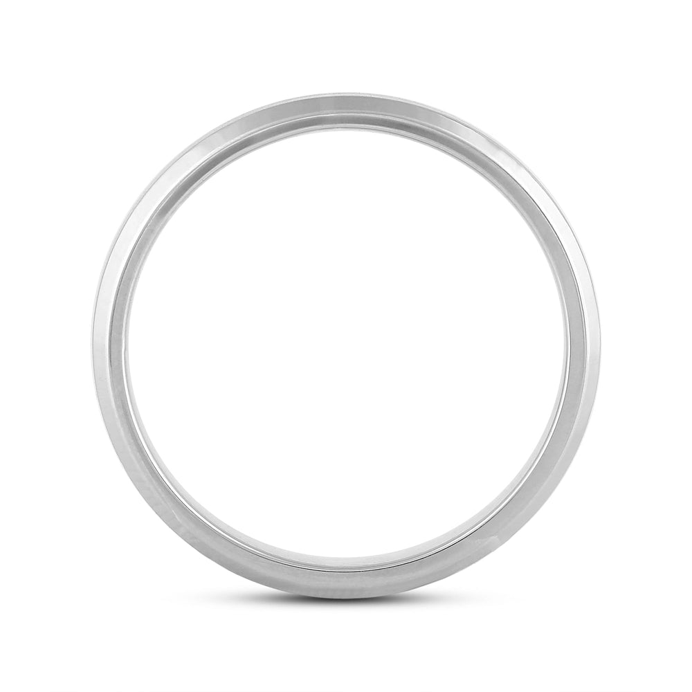Men's Bevel Edge Comfort Fit Band with 14KT White Gold / 5 Cut Diamond in 14KT White Gold / 5 view 2
