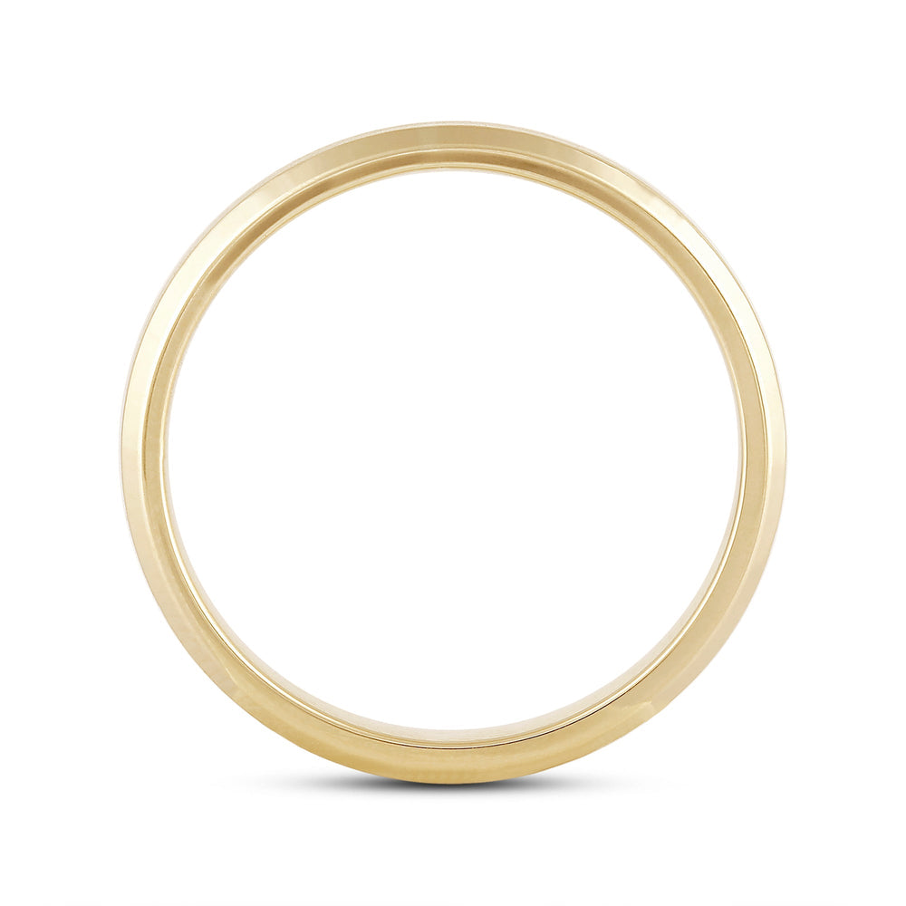 Men's Bevel Edge Comfort Fit Band with 14KT Yellow Gold / 5 Cut Diamond in 14KT Yellow Gold / 5 view 2

