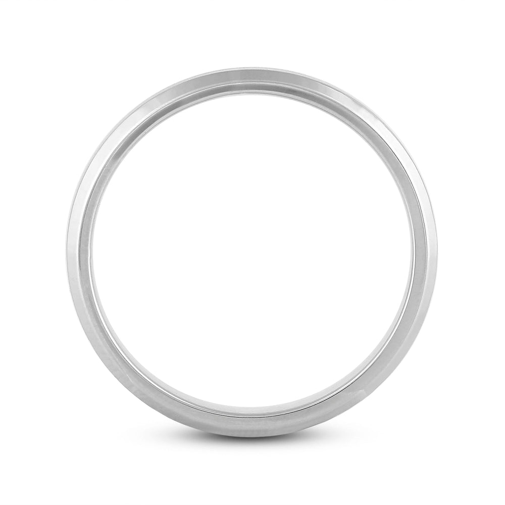 Men's Bevel Edge Comfort Fit Band with 14KT White Gold / 6 Cut Diamond in 14KT White Gold / 6 view 2
