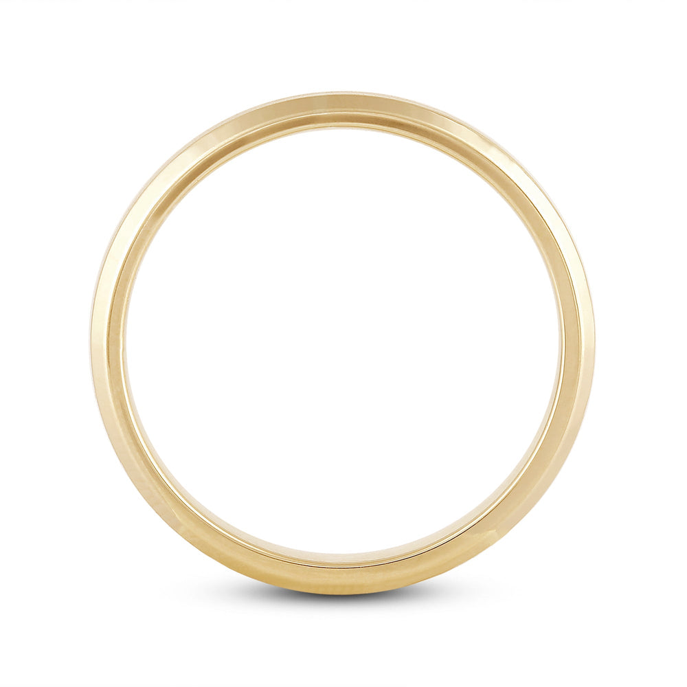 Men's Bevel Edge Comfort Fit Band with 14KT Yellow Gold / 6 Cut Diamond in 14KT Yellow Gold / 6 view 2
