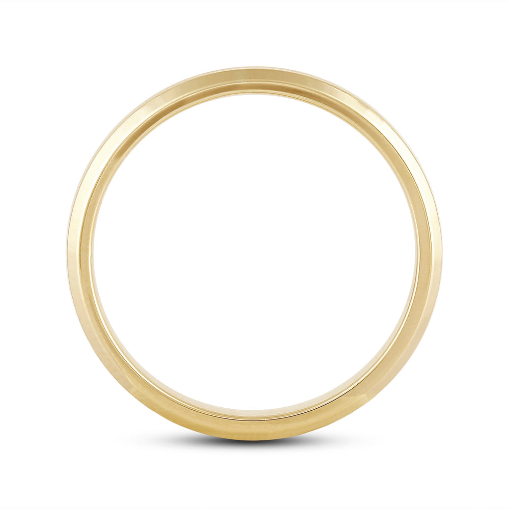 Men's Bevel Edge Comfort Fit Band with 14KT Yellow Gold / 7 Cut Diamond in 14KT Yellow Gold / 7 view 2
