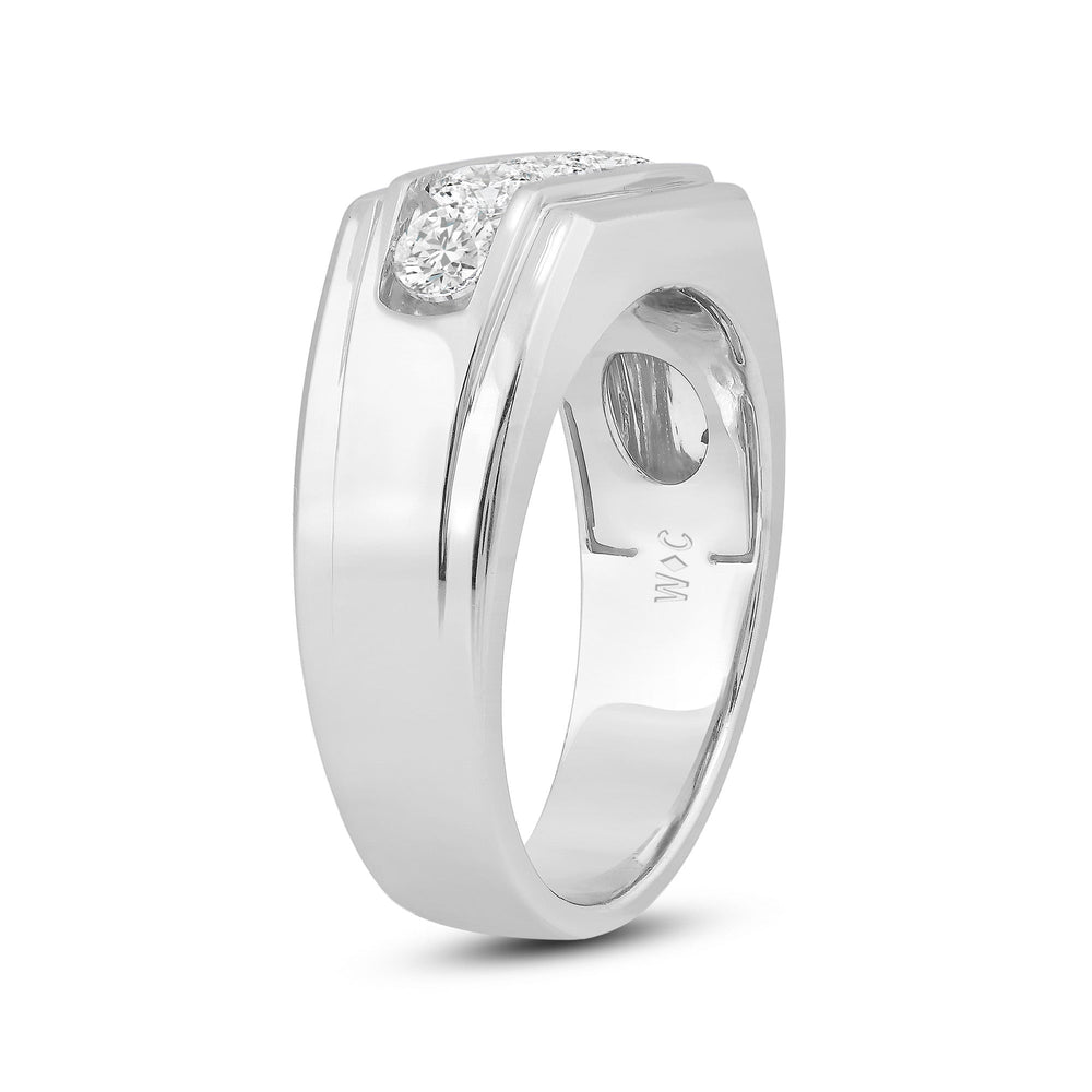 5 Stone Stepped Mens' Ring with Platinum / Lab / 1 1/2 Cut Diamond in 14KT Platinum / Lab / 1 1/2 view 4
