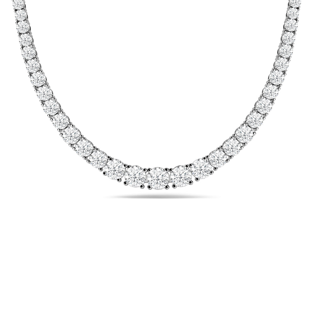 Four-Prong Diamond Tennis Necklace with 14KT White Gold / Lab / 6  9/10 Cut Diamond in 14KT White Gold / Lab / 6  9/10 view 1
