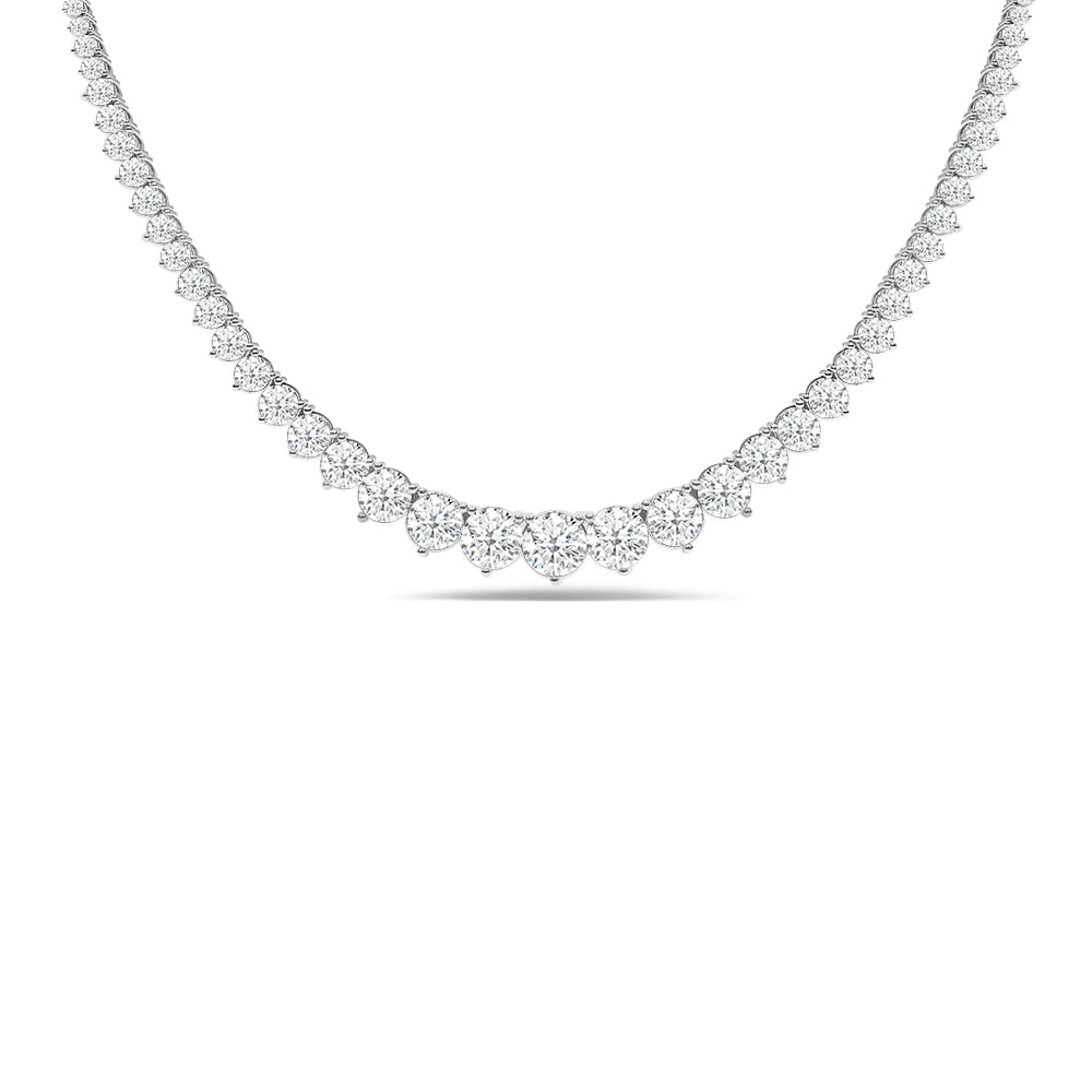 Three-Prong Diamond Tennis Necklace with 14KT White Gold / Lab / 7 1/5 Cut Diamond in 14KT White Gold / Lab / 7 1/5 view 1
