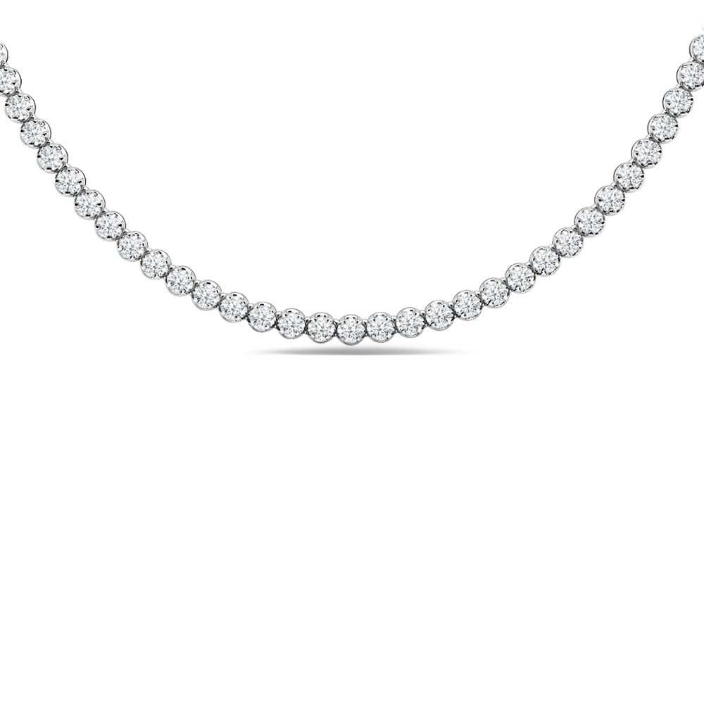 Classic Diamond Eternity Tennis Necklace with 14KT White Gold / Lab / 5  1/10 Cut Diamond in 14KT White Gold / Lab / 5  1/10 view 2
