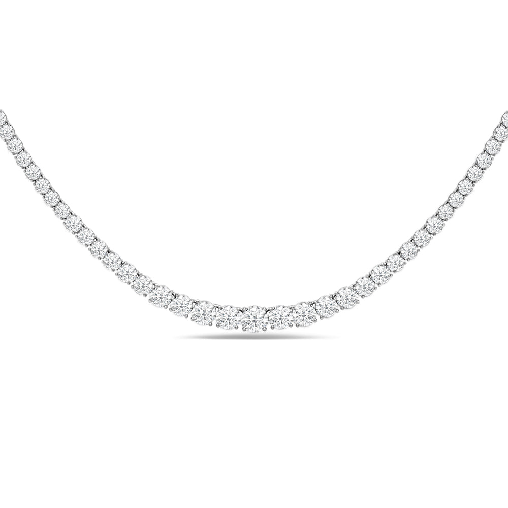 Tapering Four-Prong Eternity Necklace with 14KT White Gold / Lab / 12 Cut Diamond in 14KT White Gold / Lab / 12 view 1
