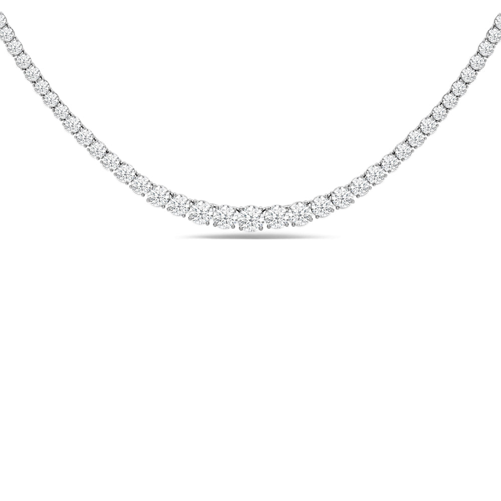 Tapering Four-Prong Eternity Necklace with 14KT White Gold / Lab / 12 Cut Diamond in 14KT White Gold / Lab / 12 view 2
