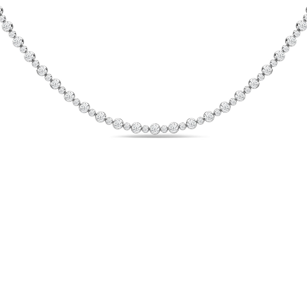 Alternating Big & Small Diamond Tennis Necklace with 14KT White Gold / Lab / 5 1/5 Cut Diamond in 14KT White Gold / Lab / 5 1/5 view 2
