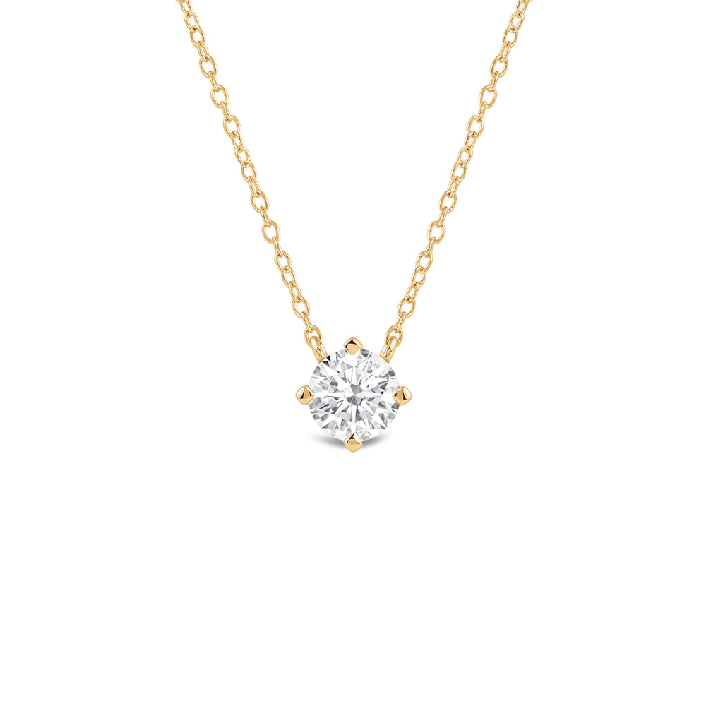 Kite Set Round Lab Created Diamond Solitaire Pendant with 14KT Yellow Gold / Lab / 1/2 Cut Diamond in 14KT Yellow Gold / Lab / 1/2 view 1
