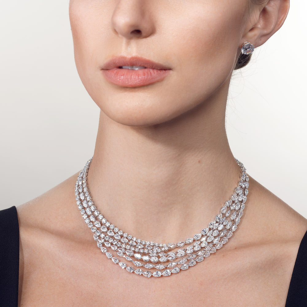 The Ernst Necklace with 18KT White Gold / Lab / 0 Cut Diamond in 14KT White Gold / Lab / 0 view 3
