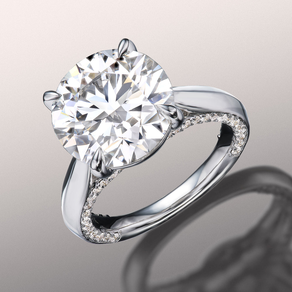 The Monet Ring with Round Cut Diamond in 14KT Platinum view 2
