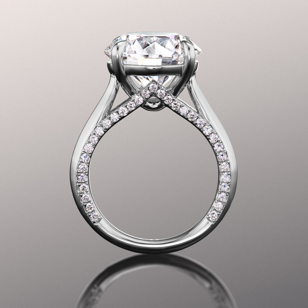 The Monet Ring with Round Cut Diamond in 14KT Platinum view 3
