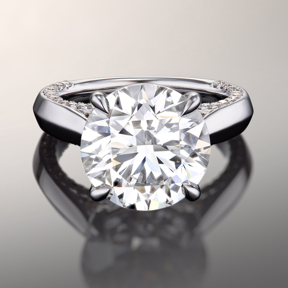 The Monet Ring with Round Cut Diamond in 14KT Platinum view 1
