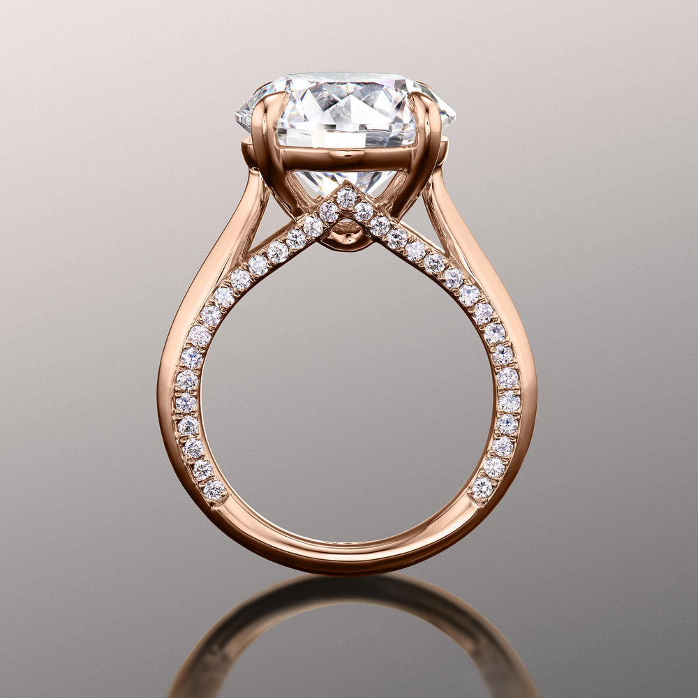 Round Cut The Monet Ring with Lab Grown Diamond in 14KT Rose Gold view 3
