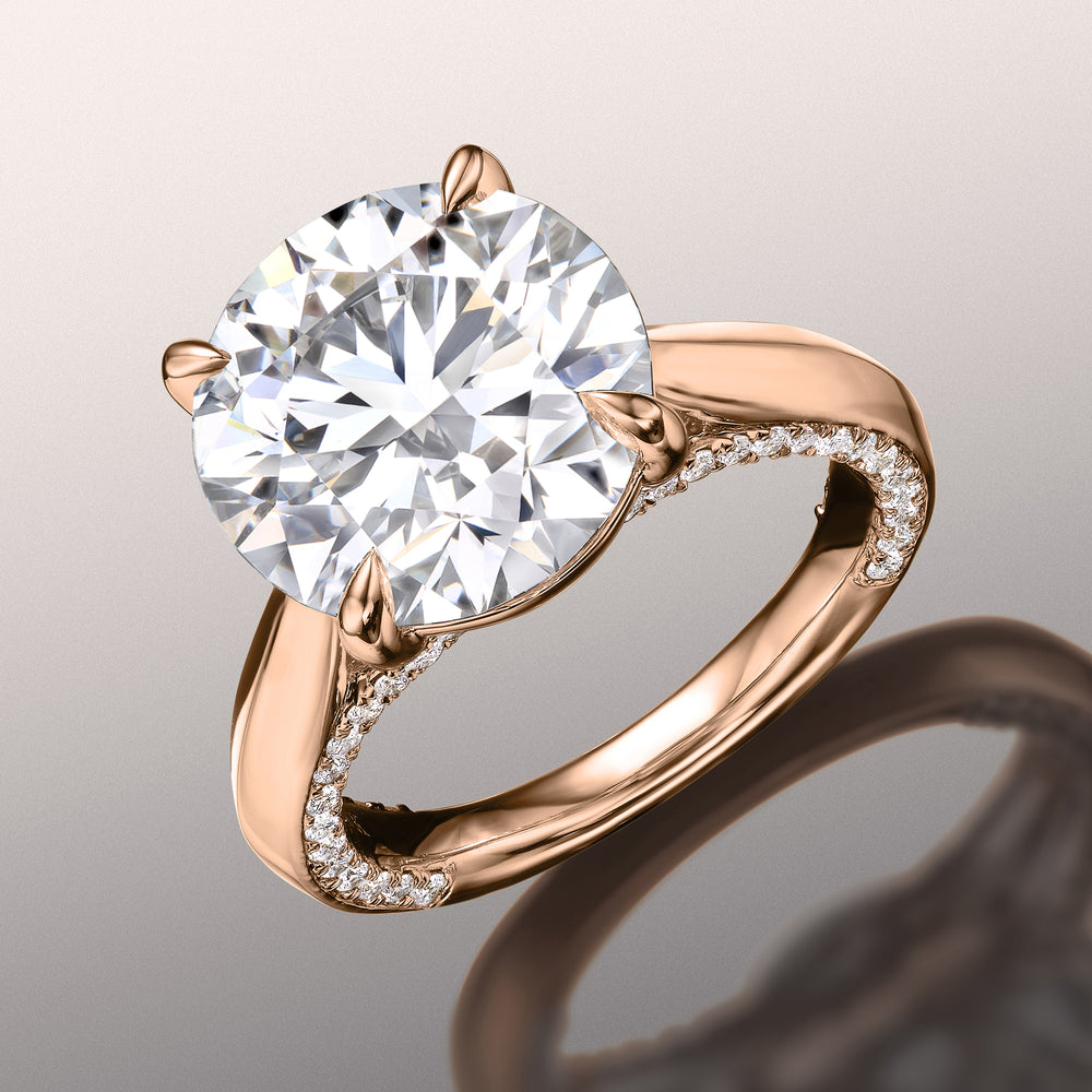 Round Cut The Monet Ring with Lab Grown Diamond in 14KT Rose Gold view 2

