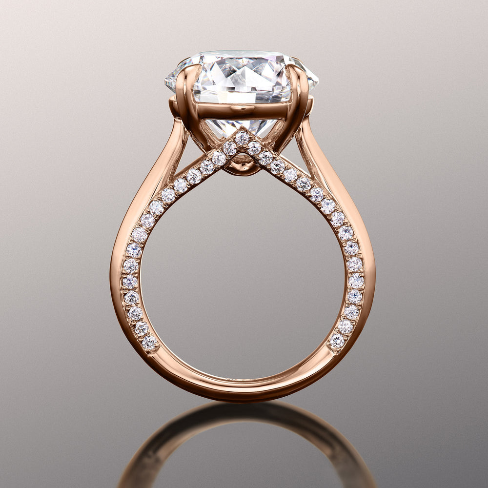 The Monet Ring with Round Cut Diamond in 14KT Rose Gold view 3

