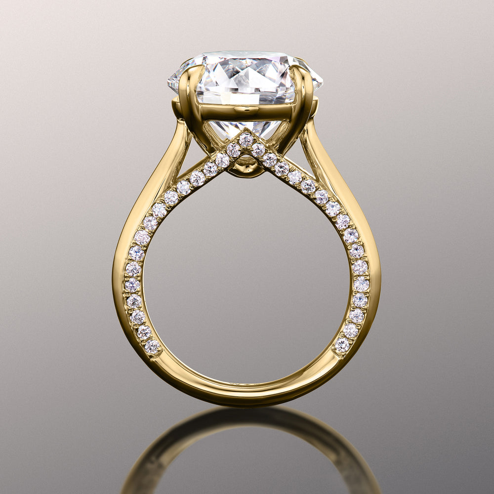 Round Cut The Monet Ring with Lab Grown Diamond in 14KT Yellow Gold view 3
