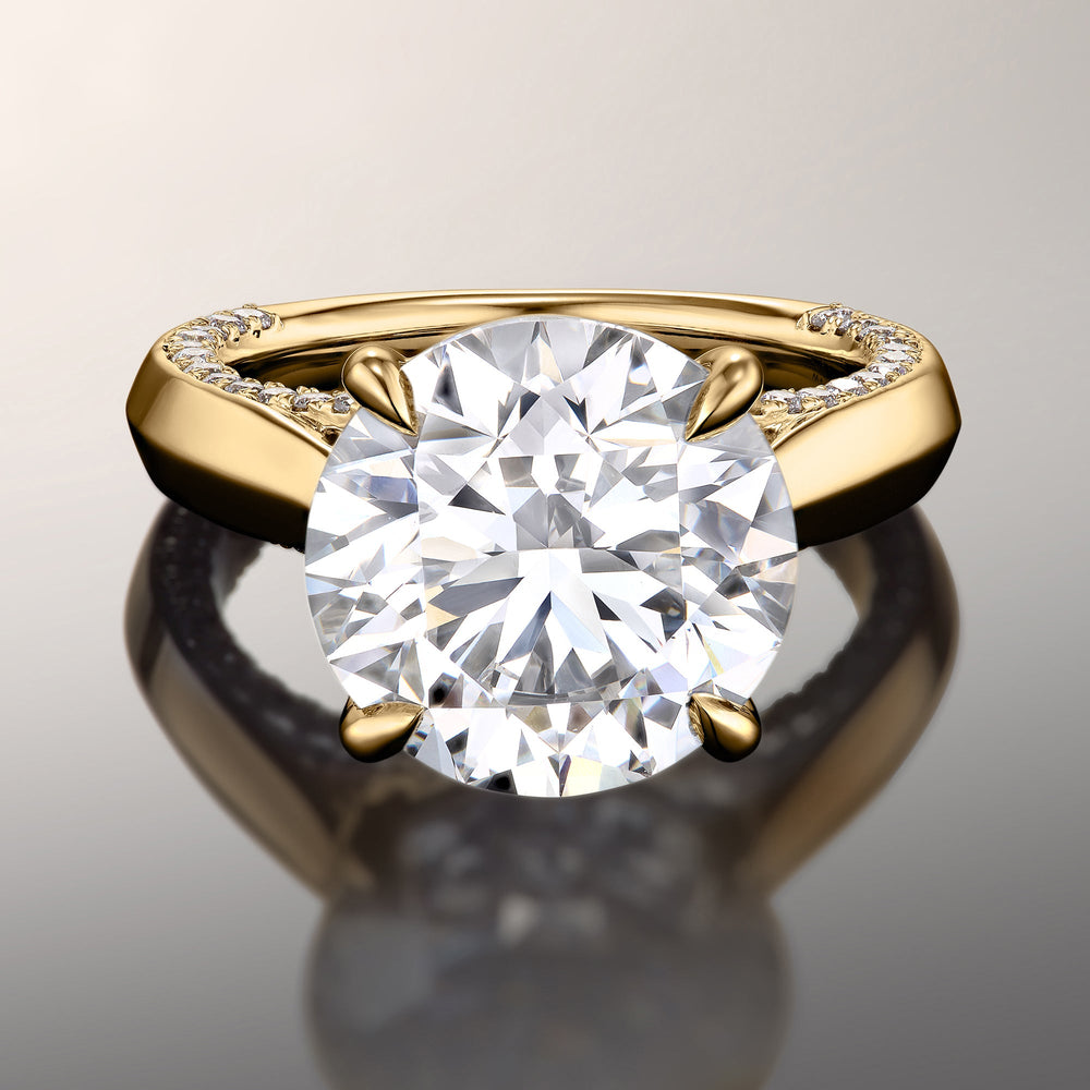 The Monet Ring with Round Cut Diamond in 14KT Yellow Gold view 1
