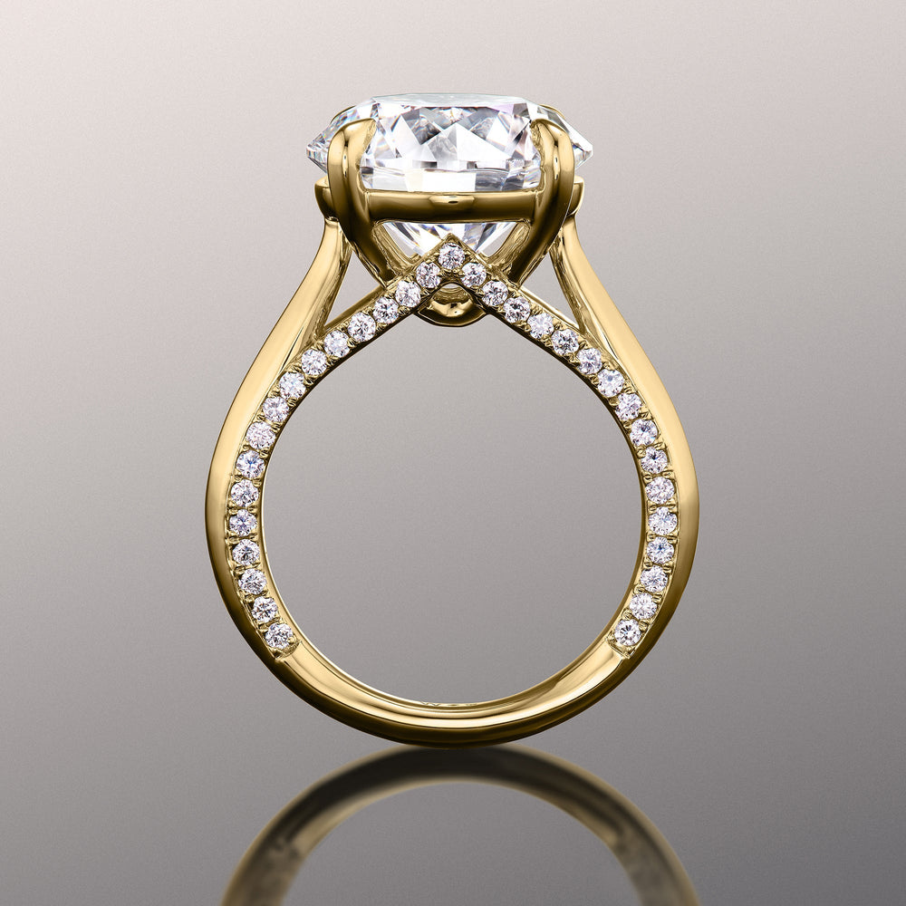 The Monet Ring with Round Cut Diamond in 14KT Yellow Gold view 3
