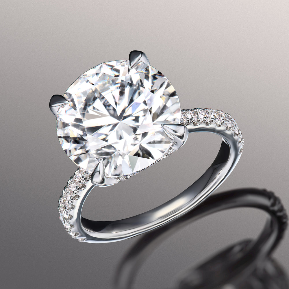 Round Cut The Cassatt Ring with Lab Grown Diamond in 14KT White Gold view 2
