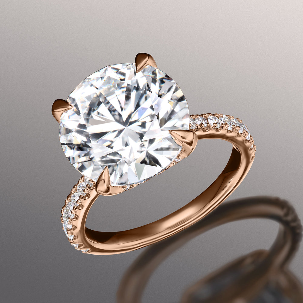 The Cassatt Ring with Round Cut Diamond in 14KT Rose Gold view 8
