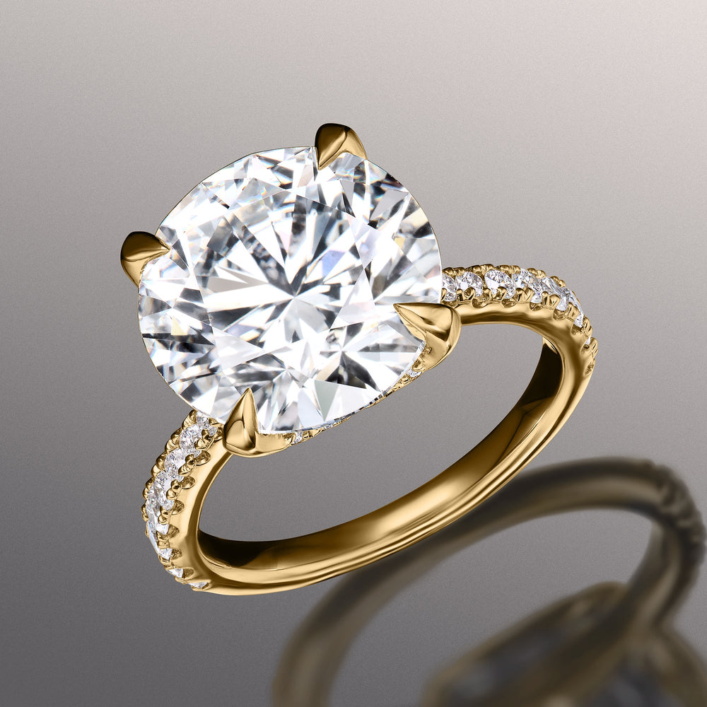 The Cassatt Ring with Round Cut Diamond in 14KT Yellow Gold view 8
