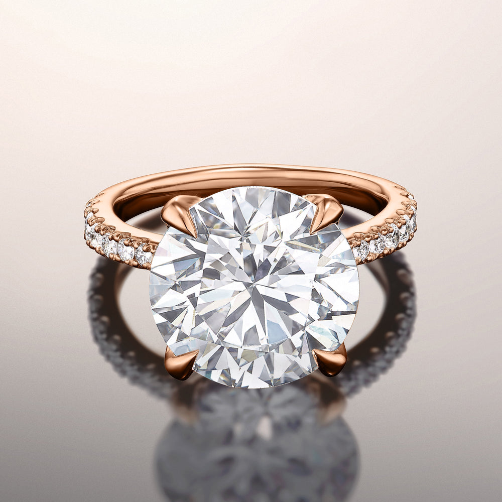 The Cassatt Ring with Round Cut Diamond in 14KT Rose Gold view 7
